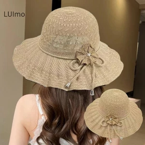 LUImo Vành Rộng Chống Tia UV Mũ Rơm Thời Trang Thường Ngày Thoáng Khí Đi Biển Mũ Xô Mũ Mùa Hè Mũ Chống Nắng SBS