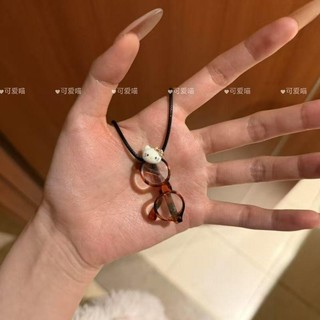 Bán chạy Kitty Kính nhỏ Mặt dây chuyền Vòng cổ dây màu xanh da trời