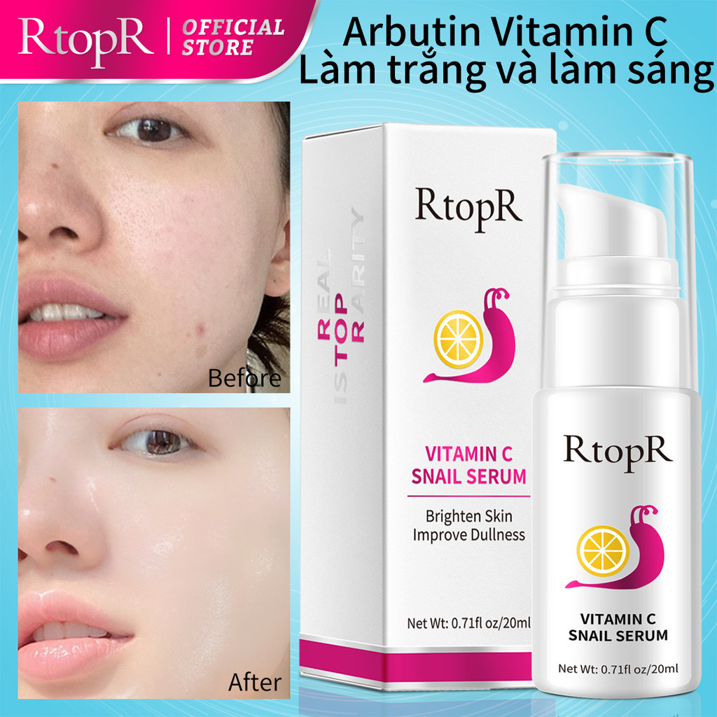 Ảnh Serum Dưỡng Da Trắng Da RtopR Chiết Xuất Ốc Sên/Vitamin C Chống Nếp Nhăn Săn Chắc Và Trẻ Hóa Làn Da Hiệu Quả Vitamin C Brightening 20ML 2