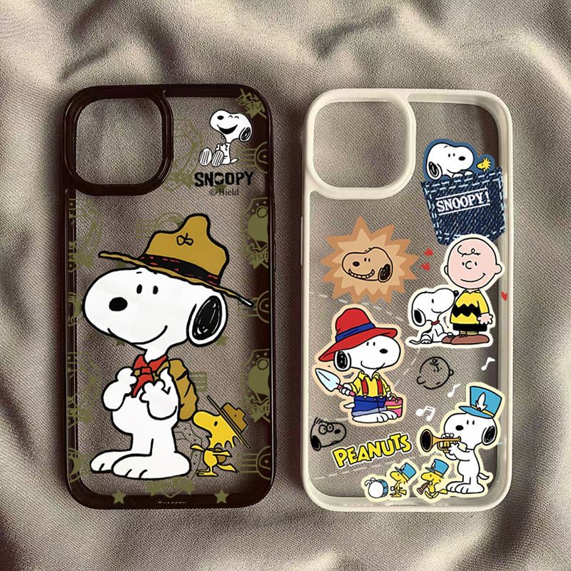 Ốp Lưng Cho iPhone 11 16 14 15 12 13 Pro Max 16e 8 7 Plus XR X XS Max SE2020 2022 Phim Hoạt Hình Nhiều Màu Sắc Snoopy Silicone Trong Suốt Chống Sốc