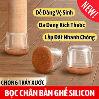 Bộ 4 Bọc Chân Bàn Ghế Myd.23 Silicon Chống Trầy, Giảm Tiếng Ồn, Đế Nỉ Chống Trượt