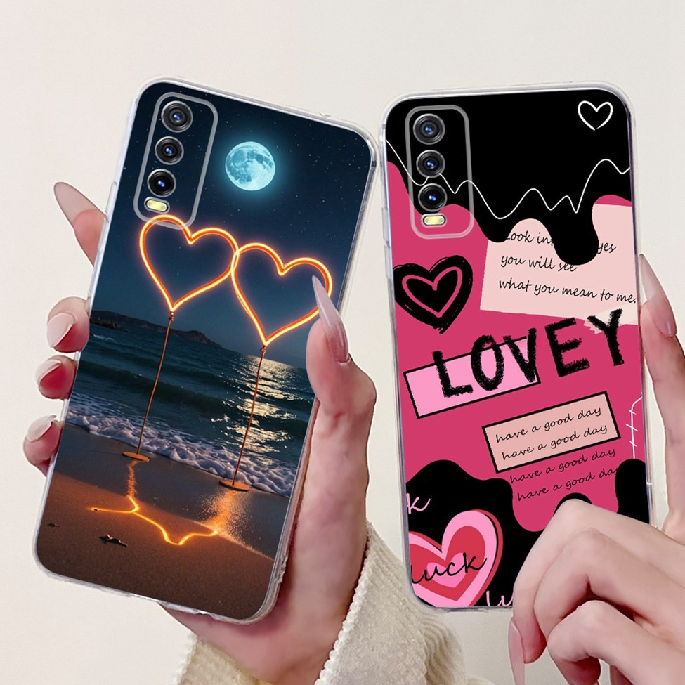 Vivo Y20 V2029 Ốp điện thoại Vivo Y20i V2027 V2032 Rõ Ràng Sang Trọng Bướm Tình Yêu Thời Trang Hoa Thoáng Mát Đẹp Trai Sư Tử Sơn