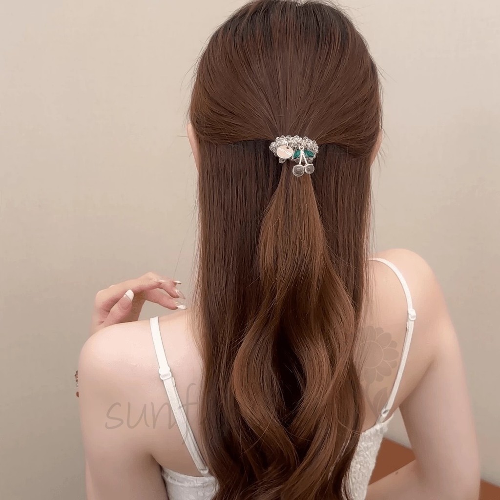 [hướng dương] Vòng tay anh đào pha lê Dây buộc tóc công dụng kép