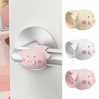 HEARTHLY 3 Miếng Dán Tường, Nút Chặn Cửa Chống Sốc Hoạt Hình, Tay Nắm Cửa Im Lặng Silicon Di Động Không Đục Lỗ Vòng Chống Va Chạm Cho Phòng Ngủ