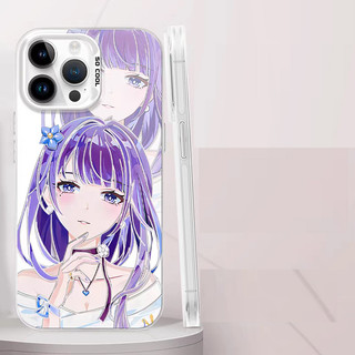 Genshin Impact Furina Hu Tao Raiden Shogun Vỏ Cho Iphone 16 Pro Max 16e 11 12 13 14 15 Pro Max 7 8 Plus XR X XS Vỏ Hoạt Hình Dễ Thương Chống Sốc Cứng Acrylic Bạc Laser