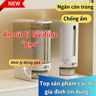 Thùng Đựng Gạo Bunnies House – Hộp Gạo Thông Minh 5kg 10kg, Lấy Gạo Một Chạm, Chống Mối Mọt