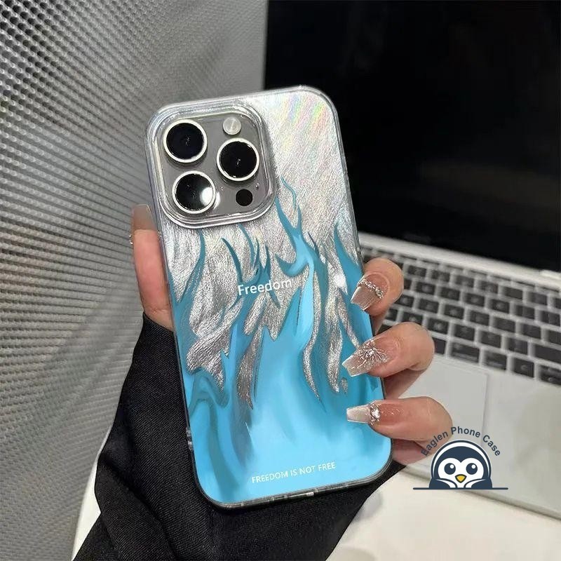 Ốp Điện Thoại Camlet Ngọn Lửa Xanh Và Hồng Mới Cho OPPO A5 Pro Reno 13F 13 12 FS Pro 12F Realme 14 Pro Plus F27 5G Shine Back Cover Cặp Đôi Vỏ Mềm Chống Rơi