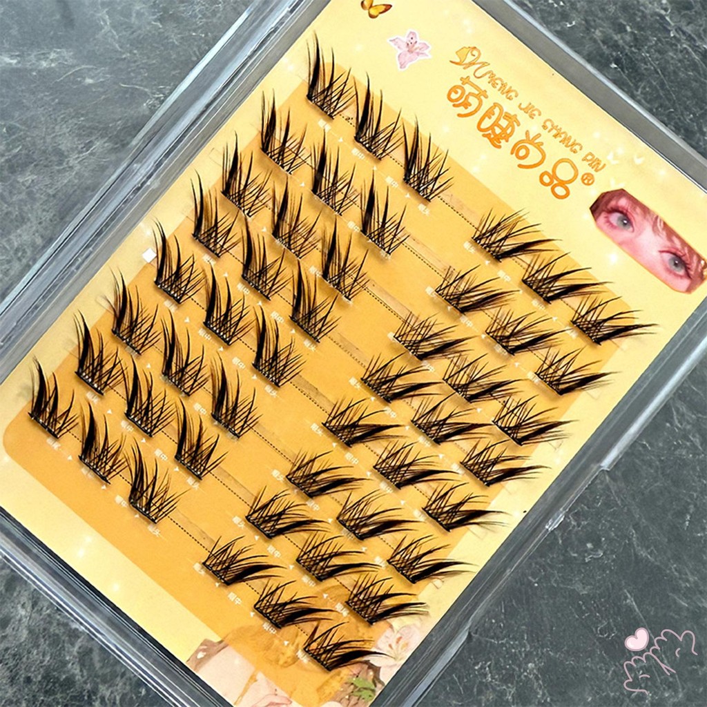 IOIIK 8 hàng-- Cụm mi dán sẵn màu đen Tự nhiên & Wispy Lash Wisps Quà tặng hoàn hảo cho bé gái hoặc nữ