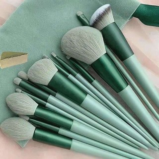 Bộ cọ trang điểm xanh bốn mùa 13 món cho phấn phủ, phấn mắt, kem che khuyết điểm môi, má hồng, kem nền, cọ lông mềm