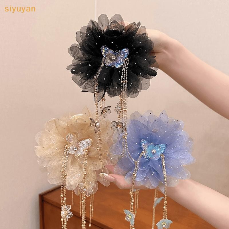 Siyuyan Thời Trang Lưới Hoa sel Kẹp Dành Cho Nữ Đuôi Ngựa Barrettes Mũ Phụ Kiện Tóc VN