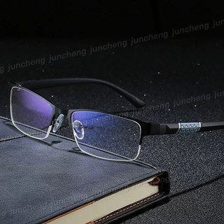 Khung Kim Loại Chất Lượng Cao Cận Thị Quang Sắc Kính Chống Bức Xạ Dành Cho Nữ Cổ Điển Nửa Khung Chống Ánh Sáng Xanh Kính Mắt
