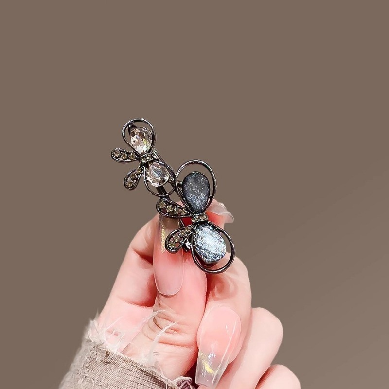 MAUROPOLI [Sẵn Sàng] Kẹp Tóc Nơ Kim Cương Giả Nhỏ Tinh Tế Nữ Phong Cách Mới Bên Nổ Kẹp Cao Cấp Cảm Giác Tóc Gãy Kẹp Mỏ Vịt