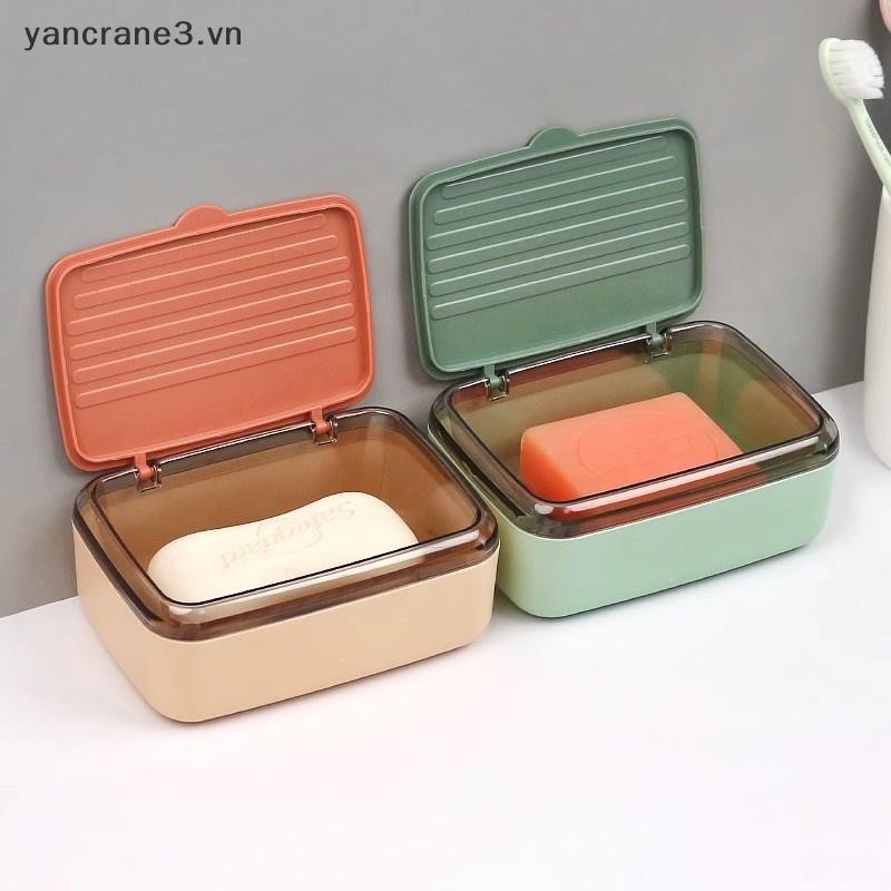 Hộp xà phòng có nắp thoát nước, kín, di động, du lịch ngoài trời, mới {yancrane3.vn}