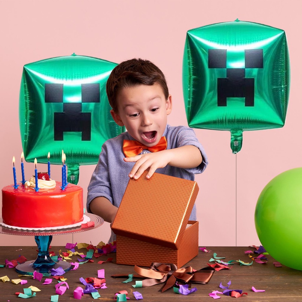 Bóng bay bằng lá Minecraft Hình dạng đặc biệt Bóng bay sinh nhật Đạo cụ cho trò chơi Đồ dùng trang trí dự tiệc theo chủ đề greiwe2vn