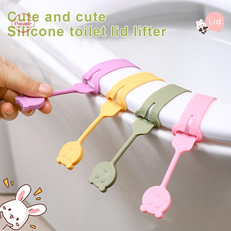 Diễu Hành Silicon Gấu Nhỏ Vệ Sinh Ghế Nâng Vệ Sinh Lifg Sáng Tạo Nâng Vòng Vệ Sinh Tay Cầm Chống Bẩn Tay Cầm WC Phụ Kiện VN