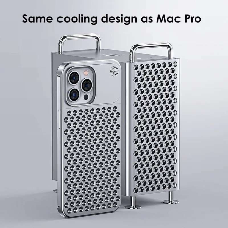 Ốp Điện Thoại Làm Mát Kim Loại Cho iPhone 13 12 14 15 16 17 Pro Max Plus Hương Thơm Không Vành Nhôm Rỗng Tản Nhiệt Vỏ Điện Thoại