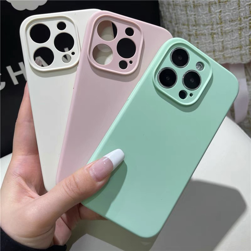 Ốp Điện Thoại Bảo Vệ Ống Kính Chính Xác Silicon Lỏng Cho iPhone 16 Pro Max 16 Plus 15 Pro Max 14 13 12 11 Pro Max Vỏ Chống Sốc