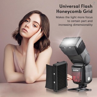 Hilivn) Máy ảnh đa năng Flash Lưới tổ ong Phụ kiện kim loại thay thế cho Canon Godox Yongnuo Speedlite Lắp đặt dễ dàng