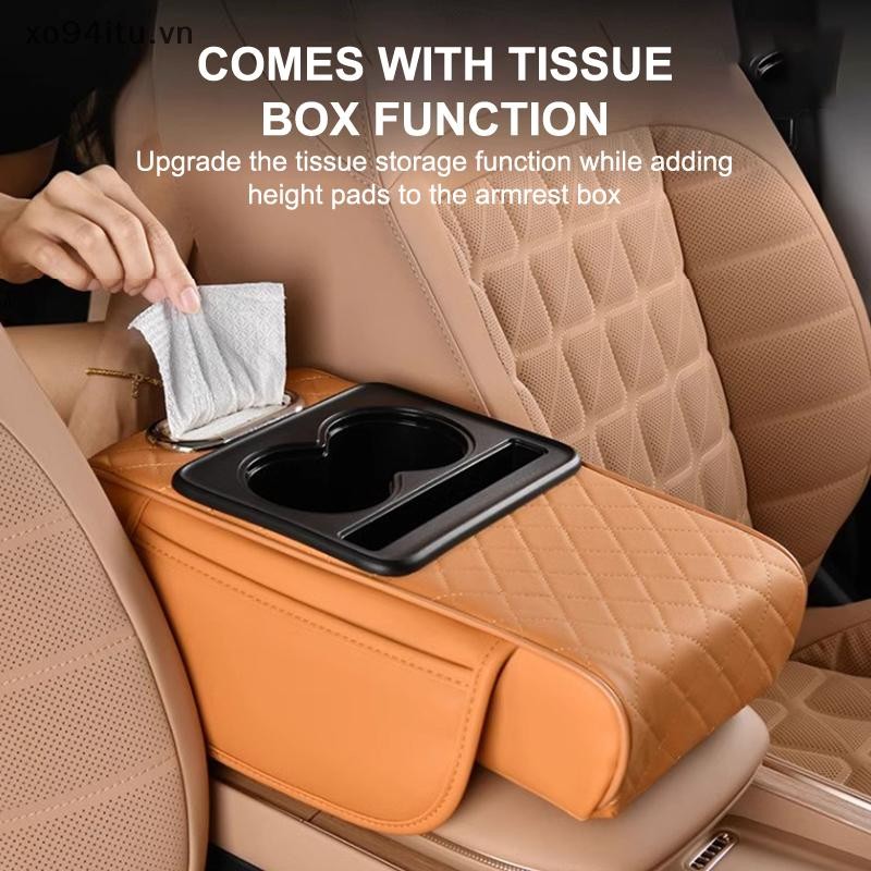 Xoitu Xe Tay Còn Lại Hộp Đựng Khăn Giấy Xe Tải Xe Trung Tâm Hộp Điều Khiển Mở Rộng Tay Đệm Mềm El Hỗ Trợ Giá Đỡ Cốc Tổ Chức VN