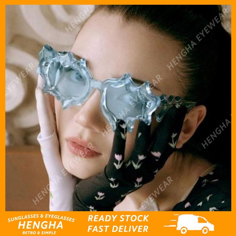 (Hengha) Kính râm hợp thời trang Hip-Hop không đều đầy màu sắc Y2K Kính ...