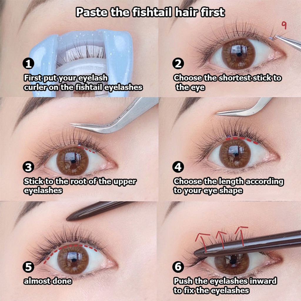 Cụm đơn Lông mi phân đoạn Fairy Look Quick & Easy DIY Cosplay Lông mi giả