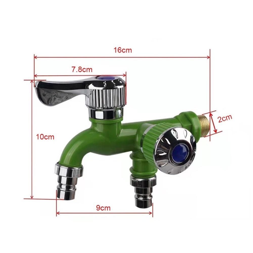 Vòi Nước 2 Đầu Xả Đa Năng 2 Đầu Có Van Khóa Độc Lập Tiện Dụng Và Lắp Đặt Dễ Dàng