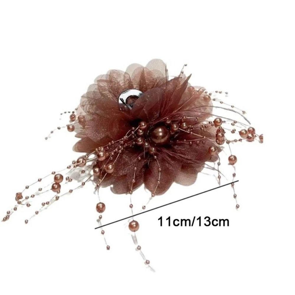 Kẹp tóc hoa đơn giản và tua rua mẫu đơn, kẹp cá mập sequin thanh lịch dành cho bé gái