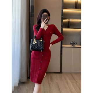 Đầm dệt kim sang trọng thanh lịch dáng rộng vừa phải hẹp
