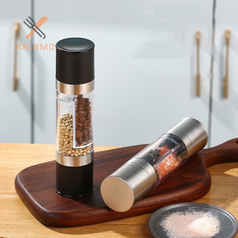 Rrlnmd Máy Xay Muối Và Tiêu 2 Trong 1 Bằng Tay Thép Không Gỉ Muối Tiêu Nhà Máy Có Thể Điều Chỉnh Gốm Mài Gia Vị Nhà Bếp Dụng Cụ MỚI