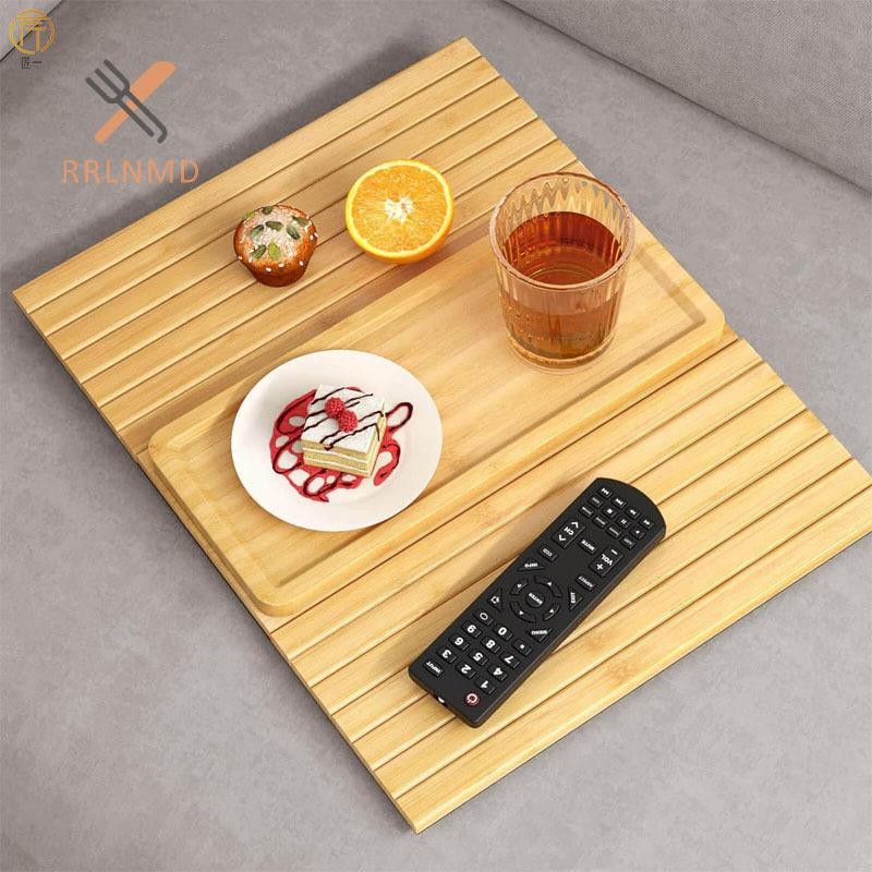 Rrlnmd Ghế Đựng Cốc Tự Nhiên Chống Trơn Trượt Sofa Tre Tay Khay Có Thể Gập Lại al Sofa Cốc Cho Cốc Điều Khiển Từ Xa MỚI