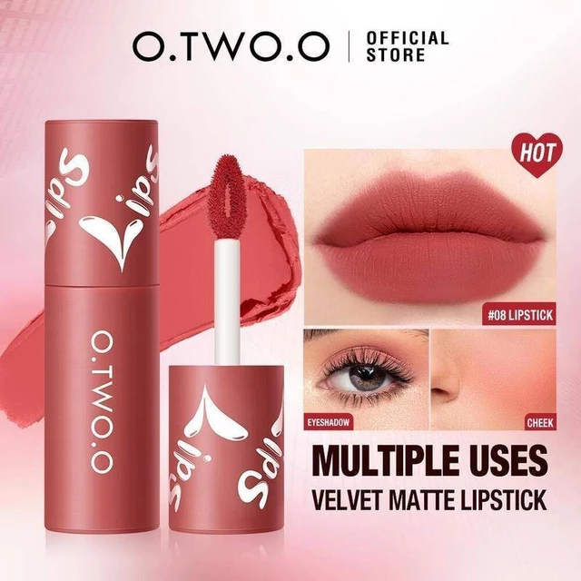 O.TWO.O Tint Matte Veet Clay Mềm 12 Sắc Thái Kem Bùn Môi Chống Thấm Nước Lâu Dài Son Môi Trang Điểm Son Môi Applicator Màu Nhẹ Liptint Mỹ Phẩm Chăm Sóc Bóng