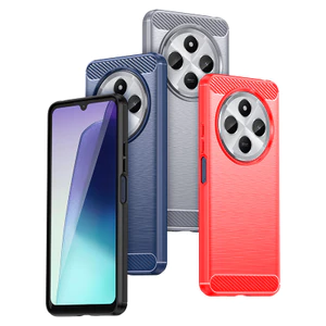 Dành cho Xiaomi Poco C75 Kết cấu chải siêu mỏng Vỏ TPU mềm chống sốc