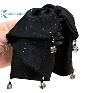 Kudosation Nhiều Lớp Nơ Hạt Đuôi Ngựa Kẹp Nữ Pháp Thanh Lịch Kẹp Tóc Phụ Kiện Tóc