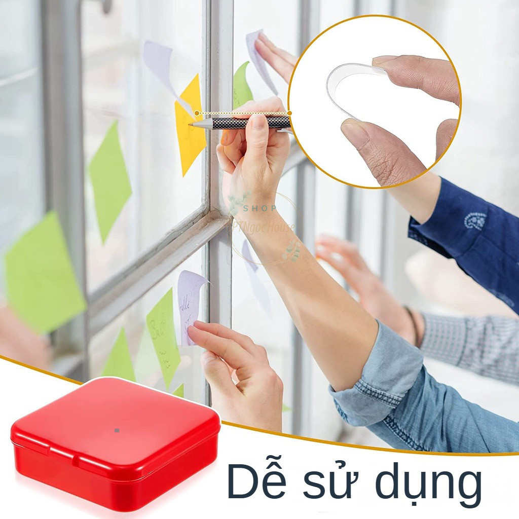 Hộp 60 Miếng Dán 2 Mặt Trong Suốt Siêu Dính Treo Đồ, Cố Định Đồ Đa Năng Tiện Lợi