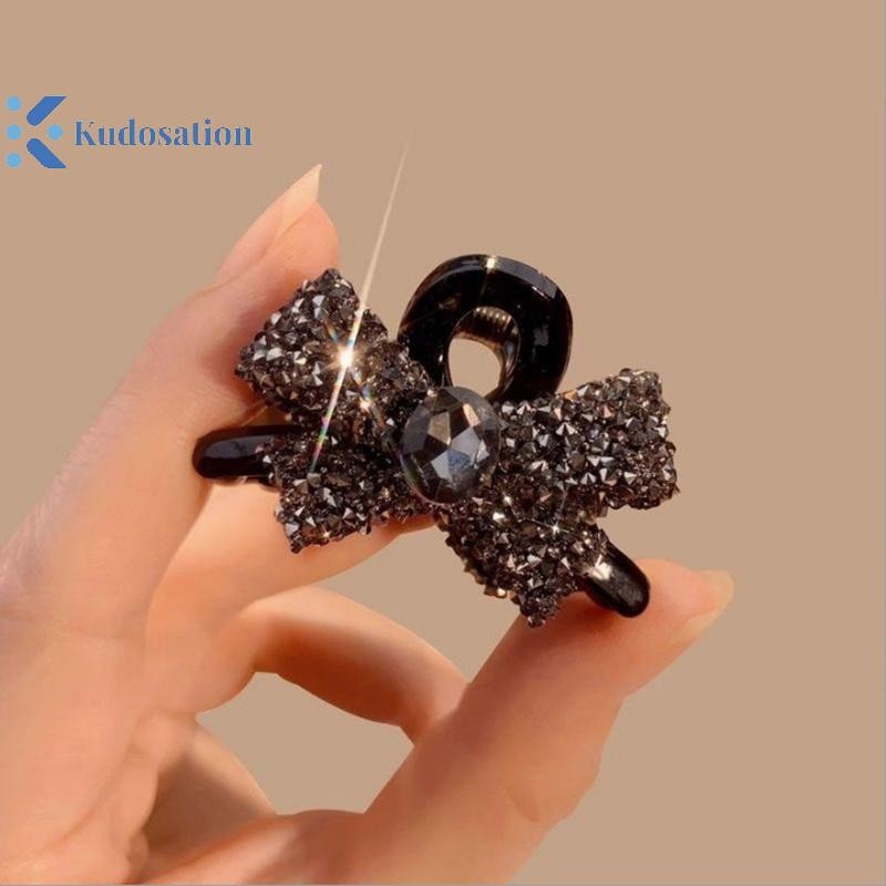 Kudosation 2 Chiếc Ánh Sáng Full Nơ Nhỏ Kẹp Dễ Thương Traceless Phụ Kiện Tóc Cho Nữ Cô Gái Tính Khí Móng Vuốt Tóc