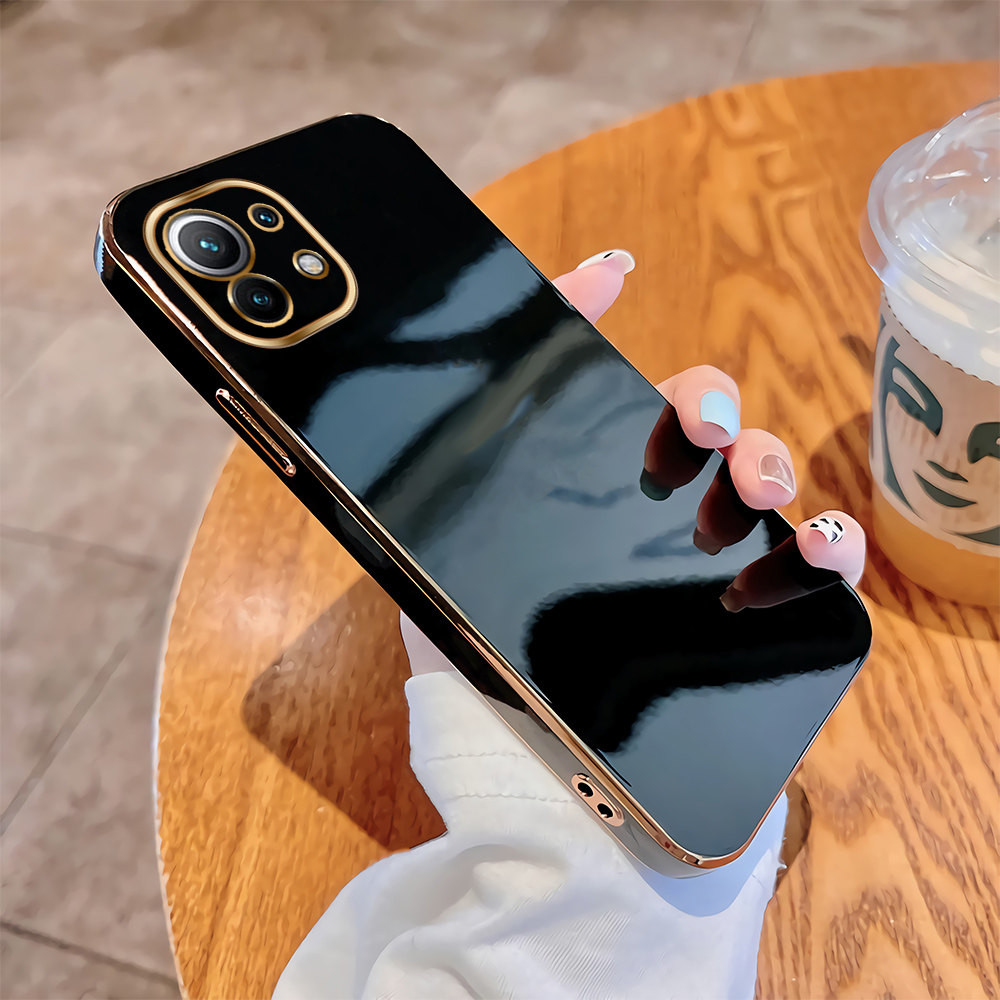 Dành Cho Xiaomi Mi 11 Lite 5G NE 11T Pro Mềm Nguyên Bản Ốp Lưng Mạ Sang Trọng Mềm TPU Vỏ Chống Sốc