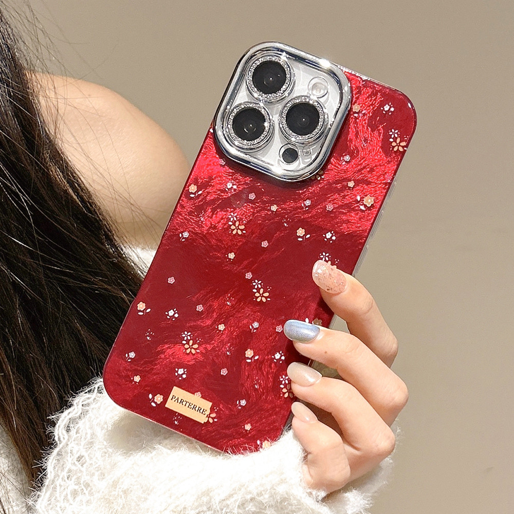 Nơ Lập Thể Với Phim Ống Kính Lấp Lánh Vỏ Điện Thoại Acrylic Cho iPhone 17 Pro Max 17 Air 16 Plus 15 14 13 12 11 Pro Max Vỏ Bảo Vệ Chống Sốc