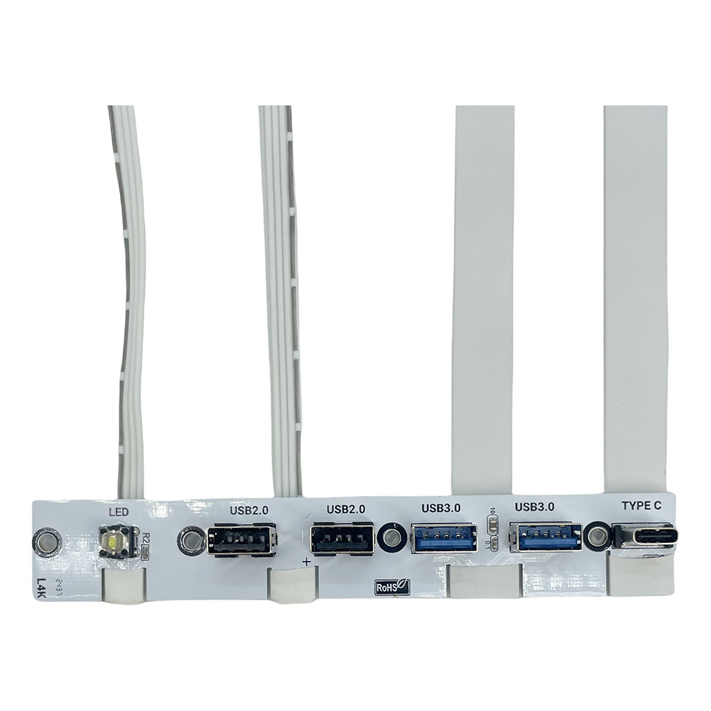 Jmt USB 3.0 Bảng điều khiển phía trước Hub IO Panel USB3.0 + USB2.0 + Type-C 20G + Công tắc LED cho vỏ PC Khung máy tính để bàn