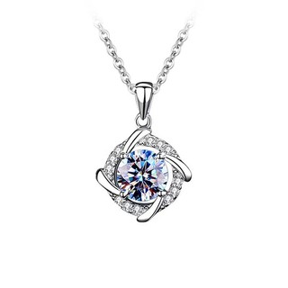 Dây chuyền bạc nữ S925 đính kim cương Moissanite cao cấp tròn cách điệu quà tặng cho nữ Vòng cổ nữ S61