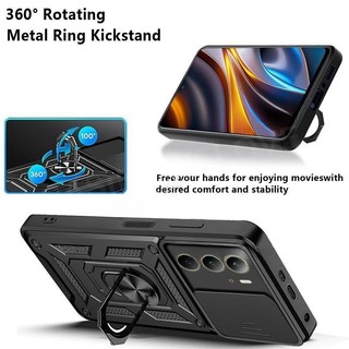 Ốp Điện Thoại Cho Realme C75 C75X C71 14X 14 14T 15T 15 Pro Note 70 70T 4G 5G 2025 Thời Trang Sang Trọng Kim Loại Giáp Vòng Giá Đỡ Đẩy Kéo Camera Vỏ Bảo Vệ Chống Sốc Vỏ Cứng