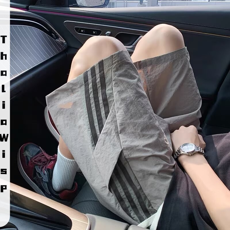 ThaliaWisp Quần Short Thể Thao Nam Mùa Hè Băng Lụa Nhanh Khô Quần Đi Biển Phong Cách Hồng Kông Hợp Thời Trang Thương Hiệu Rời