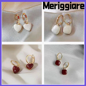 Bông tai trái tim MERIGGIARE, Bông tai Dangle thanh lịch trái tim tình yêu, Thiết kế đơn giản cổ điển Bông tai thả ngọt ngào