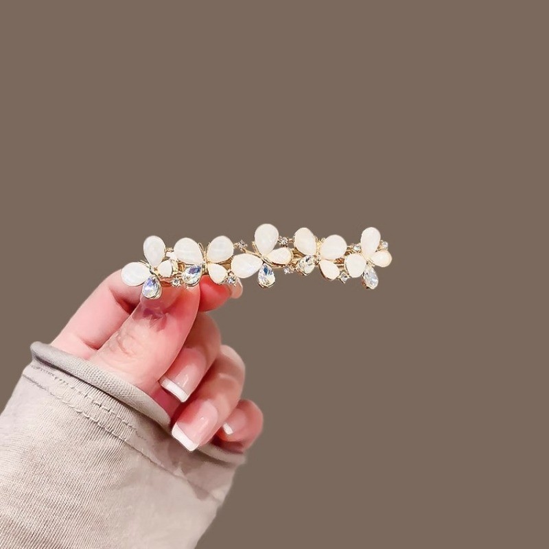 MAUROPOLI [Sẵn sàng] Kẹp lò xo hình bướm pha lê thủy tinh sang trọng nhẹ nhàng Kẹp tóc kim cương giả có giá trị cao cấp tinh tế Kẹp tóc sang trọng Kẹp bên