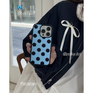 Zhao Lusi Cùng Một Ốp Lưng Cho iPhone Đen Trắng Chấm Bi Acrylic Cạnh Đen Apple iPhone Case 16ProMax 15Pro 14Pro Chống Rơi