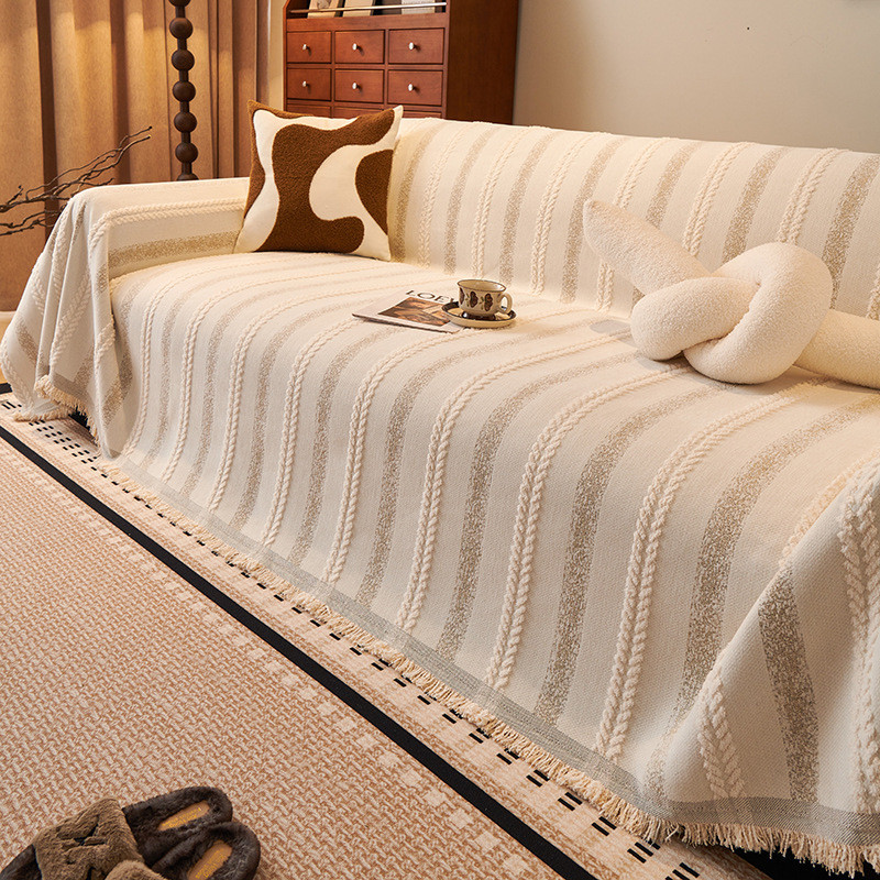 Bắc Âu Tua Rua Ném Chăn Đơn Full Bốn Mùa Cotton Sofa Bao Bụi Chống Mèo Chống Trầy Xước Bảo Vệ Sofa Chăn Thảm Sofa Khăn
