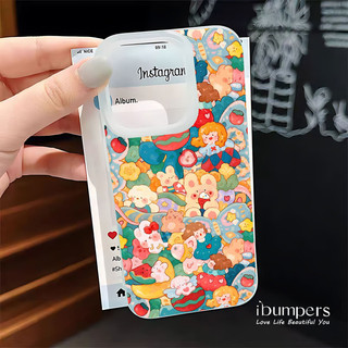 ibumpers Ốp Điện Thoại iPhone Dễ Thương Nhiều Màu Sắc Họa Tiết Hoạt Hình Ốp Lưng Trong Suốt Nhám Mờ Chống Bẩn Chống Sốc Cho IPhone 16 15 14 12 13 11 Pro Max IP 7 8 Plus X XS XR