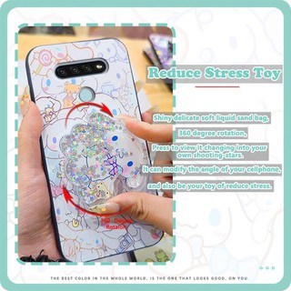 Ốp Điện Thoại Hoạt Hình Dễ Thương Cho LG Q51 TPU Chống Bụi Bẩn Trôi Cát Đơn Giản Bảo Vệ Cát lún Chống Va Đập Xoay Chân Đế Thiết Kế Thời Trang Vỏ Mềm Chống Bụi Lấp Lánh Chống Thấm Nước