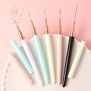 Bộ 5 Bút Móng Tay Nghệ Thuật Bộ Bàn Chải Bộ Đường Dài Sọc Vẽ UV Gel Tranh Thiết Kế Móng Tay Bút Dụng Cụ Làm Móng Tay {VN}