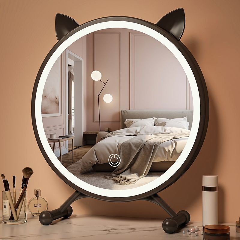 ✨9829 Tai Mèo Tây Tạng Hộ Gia Đình Dẫn Gương Trang Điểm Bàn Trang Điểm Có Đèn Ký Túc Xá Để Bàn Phòng Ngủ Gương Để Bàn 25.5.12