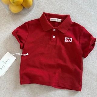 Áo thun polo ngắn tay mùa hè mới cho bé trai và bé gái, phong cách cho trẻ nhỏ và trẻ trung, áo cổ bẻ cho trẻ em